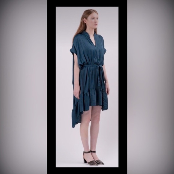 RUTI Flowy Teal Dress w/ Bottom Ruffle - Picture 6 of 6